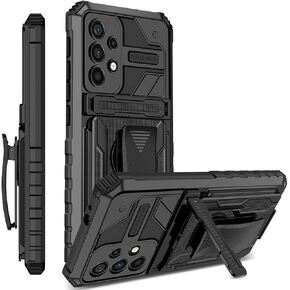CCSamll for Samsung Galaxy A23 4G/5G Case with Belt Clip Holster, Galaxy M23 Military Grade Heavy Duty Protection Armor Case with Stand Sturdy Durable Phone Case for Samsung Galaxy A23/M23 JG Black