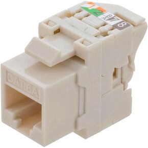 NavePoint CAT6A Unshielded Toolless Keystone Jack 15 Pack, Ivory