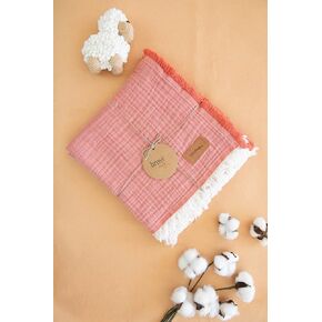 Bross 100% Cotton Unisex Baby Blanket, 4 Layers, Swaddle Blanket for Newborn Babies,110*120 cm Muslin Blanket,Soft Silky Blanket For Babies, Newborn Receiving Blanket, Baby Muslin Blanket Soft (Beige)