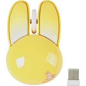 Wireless Mouse, Cute Hamster Shape, 2.4GHz, 15m Wireless Range, 60g Weight, 3.7in Length, USB Connectivity, Green