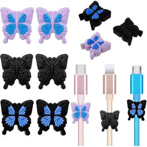 6 قطع من واقيات كابل الشحن، تصميم لطيف ثلاثي الأبعاد على شكل فراشة من السيليكون، واقي كابل الهاتف، واقي سلك الشحن، أداة تقطيع الكابل، موفر سلك خط البيانات in Kuwait