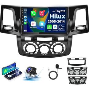 【8Core 4+64G】 for Toyota HILUX 2005-2014 Android13 Car Stereo with Wireless Carplay Android Auto, 9" HD 1280 * 720P IPS Touchscreen Car Radio with GPS WiFi DSP Audio Bluetooth 5.0 SWC+Backup Camera