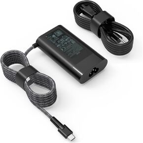 65W USB-C with USB-A HP AC Charger for Original HP EliteBook Chromebook Spectre ProBook Envy Pavilion HP ZBook Firefly G8 14" G9 14" 16" G8 15.6 inch Touchscreen TPN-DA13 Laptop Power Supply Adapter