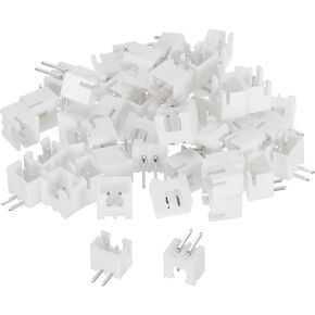MECCANIXITY 2.54mm Connector 3 Pin Male Adapter Right Angle Pin Header White Socket for Wire to Board Connection, 50 Pack