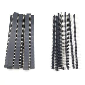 40pcs 2.54mm 40pin Breakaway PCB Board Male and Female Header Connector for Arduino Shield (20pcs Male+20pcs Female)