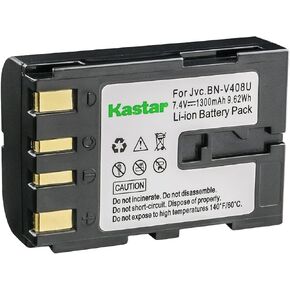 Kastar BN-V408 Battery 3-Pack Replacement for JVC GR-D23, GR-D30, GR-D30US, GR-D31, GR-D31US, GR-D32, GR-D32US, GR-D33, GR-D33US, GR-D34, GR-D34US, GR-D40, GR-D43, GR-D47, GR-D50, GR-D51 Camera