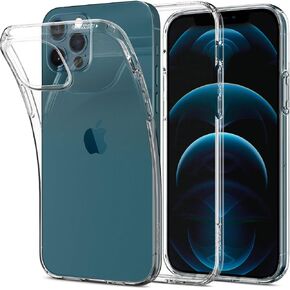 Spigen Liquid Crystal Case Compatible with iPhone 12 Pro and Compatible with iPhone 12 - Crystal Clear