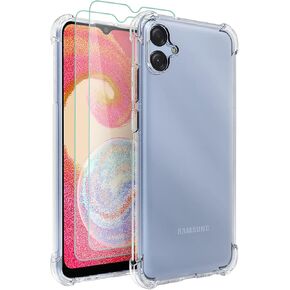 Osophter for Samsung Galaxy A04E Case: Clear Transparent with Screen Protector TPU Shock-Absorption Flexible Cell Phone Cover for Samsung A04E(Clear)