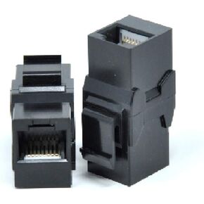 Platinum Connector- RJ45 CAT6 Keystone Coupler Female to Female, UTP CAT6 Keystone Inline Coupler, insert coupler (Black)-10 Pack