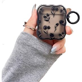Compatible with Airpods Case Rabbit, Cute Case with Keychain for Women Girls Clear Thin Soft Silicone Kawaii Cartoon Protective Cover for AirPods 2&1 Charging Case