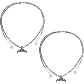 2 Pack Wireless Earphone Holder Chain Strap Ear Hook Anti-Lost Wire Cable Connector Sports Neckband Compatible