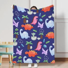 Dinosaur Baby Blanket Animals Coconut Palm Tree Yellow Flannel Throw Blanket Newborn Receiving Blanket Soft Lightweight Baby Swaddle Blanket for Infant Baby Boys Girls Multicolor 30x40 inch