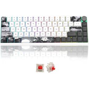 لوحة مفاتيح الألعاب MOLGRIA GK68 ذات 68 مفتاحًا بإضاءة خلفية RGB مع أغطية مفاتيح لوتس بالحبر، ومفاتيح Gateron الميكانيكية الصفراء القابلة للتبديل السريع، واتصال ثلاثي الوضع مع لوحة مفاتيح ميكانيكية بمقبض لنظام التشغيل Win/Mac OS (الولايات المتحدة) in Kuwait