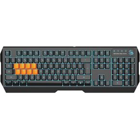 BLOODY B188 8-Key Light Strike (LK) Optical Mechanical Gaming Keyboard – Tri-Color LED Backlit – Smooth/Linear Black Switch