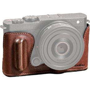 SMALLRIG Half Leather Case kit for Panasonic LUMIX S9, Vintage Style Leather Camera Half Leather Case, Aluminum Alloy Frame, with Wooden Grip, with 1/4"-20 Threaded Hole for Panasonic LUMIX S9-4703
