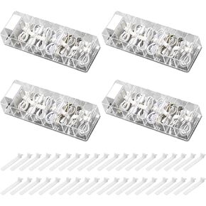 4 Pcs Plastic Cable Organizer Box with 40 Pcs Wire Ties, Clear Cord Storage Box, Electronics Cable Organizer Box Cable Storage Box for Home Office Supplies, Desk Organizers Accessories