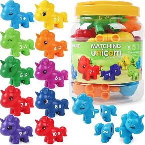Montessori Numbers Matching Counting and Sorting Game for Toddlers Fine Motor Toy Preschool 1-10 Recognition Learning Toy Educational Set for Kids Ages 3 4 5 (10Pcs)