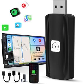 Wireless CarPlay Adapter for Apple iPhone iOS 12+ Converts Wired to Wireless Carplay Dongle for Wireless Car Play, Black in Kuwait