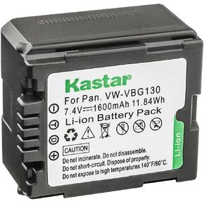 Kastar 4-Pack VW-VBG130 Battery Replacement for Panasonic HDC-DX1, HDC-DX1EG-S, HDC-DX1GK, HDC-DX1P, HDC-DX1-S, HDC-DX3, HDC-HS9, HDC-HS9EG-S, HDC-HS9GK, HDC-HS20, HDC-HS20K, HDC-HS100 Camera