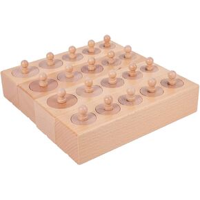 Adena Montessori Knobbed Cylinders Blocks Home Preschool 2 3 Years OldToys (Primary Color Knobbed Cylinders)