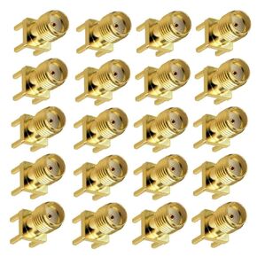 20Pcs SMA Female PCB Panel Edge Mount Connector Straight Solder RF Coaxial Adapter