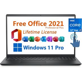 Dell Inspiron 15 Business Laptop, Free Microsoft Office 2021 with Lifetime License, 15.6" Touchscreen FHD Display, Intel 10-Core i7-1255U, 32GB DDR4, 1TB PCIe SSD, Windows 11 Pro