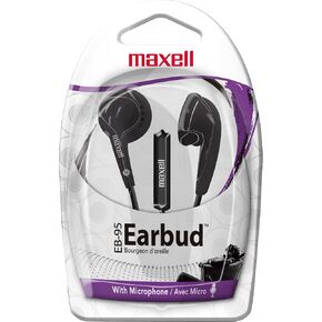 Maxell® EB-95 Earbuds with Microphone, Black