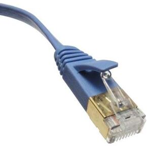 Flat CAT7 SSTP 600Mhz Gold-Plated Snagless Network Lan Ethernet Patch Cable (3 ft)