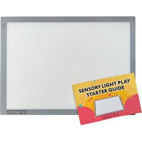 Toyometry Portable LED Light Panel with Activity Booklet - Educational Sensory Learning Tool for Kids, Compatible with Light Table Accessories, Teaching Aid Ideal for Preschool and Classroom Use