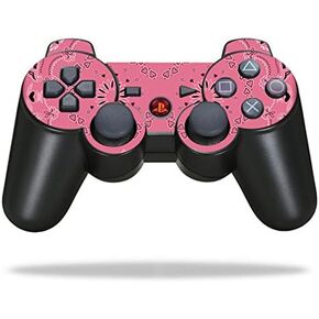 Protective Vinyl Skin Decal Skin Compatible with Sony Playstation 3 PS3 Controller wrap Sticker Skins Pink Bandana
