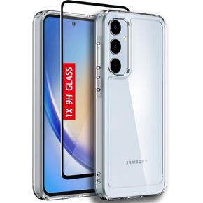for Samsung Galaxy A35-5G Case: with [Tempered Glass Screen Protector][Built-in 4 Airbags][Not Yellowing] [10 FT Military Grade Drop Protection] Case for Galaxy A35 5G, Crystal Clear