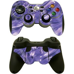 MightySkins Glossy Glitter Skin Compatible With Logitech Wireless Gamepad F710 - Aqua Swirl | Protective, Durable High-Gloss Glitter Finish | Easy to Apply, Remove, and Change Styles | Made in The USA
