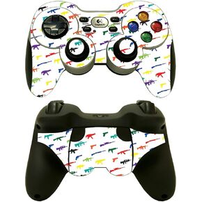 MightySkins Skin Compatible with Logitech Wireless Gamepad F710 - Fun Guns | Protective, Durable, and Unique Vinyl Decal wrap Cover | Easy to Apply, Remove, and Change Styles | Made in The USA