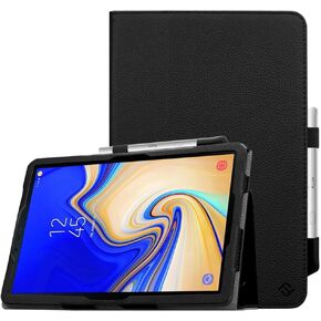 Fintie Folio Case for Samsung Galaxy Tab S4 10.5 2018 Model SM-T830/T835/T837, [Corner Protection] Premium Vegan Leather Stand Cover with S Pen Protective Holder Auto Sleep/Wake, Black