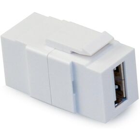 Leviton 40835-W QuickPort USB Connector, Feed-Through, White
