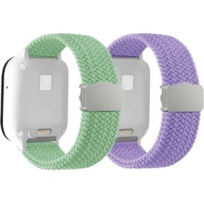 Braided Solo Loop Band Compatible with Gizmo Watch 3/2/1 Gabb Watch 3/2/1 SyncUP Watch Band for Kids,20mm Soft Adjustable Elastic Nylon Band for Boys & Girls,Magnetic Buckle,Small Size