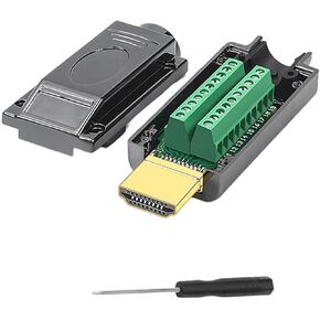 daier 2 Pack Metal HDMI Solderless Adapter, HDMI Repair Adapter Signals Terminal Breakout Metal Cover Terminal Breakout Board Connector Solderless Free Welding Adaptor