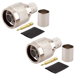 N Male Crimp Connector 50 ohm N Male Plug Connector for LMR400 Belden 9913 RG8 Low Loss Pack of 10
