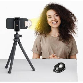 Mobile Photography Octopus Tripod Kit - Capture Unforgettable Moments with Height, Lighting, and Remote Control, Perfect for Selfies/Video Recording/Vlogging/Live Streaming
