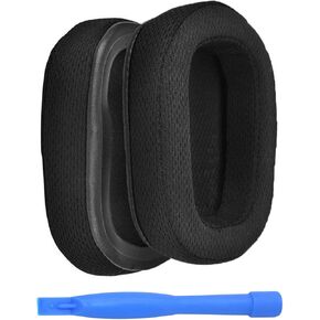 Ear Pads Replacement for Logitech G935 / G933 Headset by MMOBIEL - Mesh Fabric Earpads Replacement for G230, G231, G233, G332, G35, G430, G431, G432, G433, G533, G633, G633S, G635, G930, G933S – Black