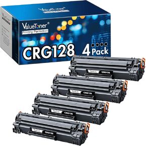 Valuetoner Compatible Toner Cartridge Replacement for Canon 128 Black Toner Cartridge CRG128 FaxPhone L190 L100 ImageCLASS D530 D550 MF4880dw MF4570dw MF4770n Laser Printer 4-Pack(Black)