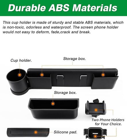 حامل هاتف الشاشة 2020-2024 لطراز Tesla Y / 2017-2024 موديل 3 ملحقات حامل أكواب ونظارات شمسية وحامل هاتف أسود (يناسب جميع موديلات الهواتف) in Kuwait