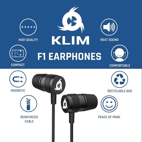 KLIM F1 USB C Earphones + New Version + Excellent Audio Quality + Durable USB C Headphones with Microphone + 5-Year Warranty + Wired USB C Earbuds Compatible Huawei Sony Samsung Headphones Type C in Saudi Arabia