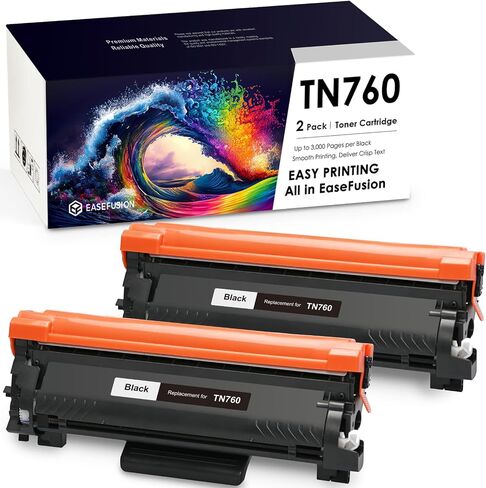 TN760 Toner Cartridge Compatible Replacement for Brother TN760 TN-760 TN730 TN-730 for HL-L2350DW HL-L2395DW HL-L2370DW DCP-L2550DW MFC-L2710DW MFC-L2750DW Printer 760 Toner Cartridge(2 Pack) in Saudi Arabia