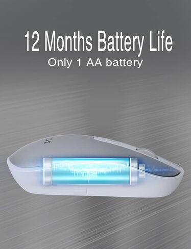 ماوس لاسلكي مع جهاز استقبال نانو للكمبيوتر الشخصي والكمبيوتر المحمول وChromebook والكمبيوتر المحمول - فضي in Kuwait