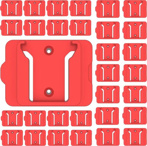 Battery Holder for Milwaukee M18 Battery,Wall Mount M18 Battery Holder for Shelf Work Van Toolbox Red, Milwaukee Battery Holder(30, Red) in Saudi Arabia