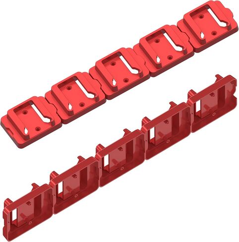 Battery Holder for Milwaukee M18 Battery,Wall Mount M18 Battery Holder for Shelf Work Van Toolbox Red, Milwaukee Battery Holder(30, Red) in Saudi Arabia