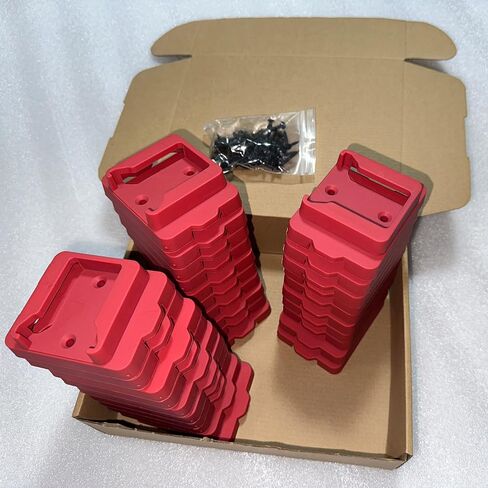 Battery Holder for Milwaukee M18 Battery,Wall Mount M18 Battery Holder for Shelf Work Van Toolbox Red, Milwaukee Battery Holder(30, Red) in Saudi Arabia