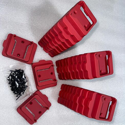 Battery Holder for Milwaukee M18 Battery,Wall Mount M18 Battery Holder for Shelf Work Van Toolbox Red, Milwaukee Battery Holder(30, Red) in Saudi Arabia
