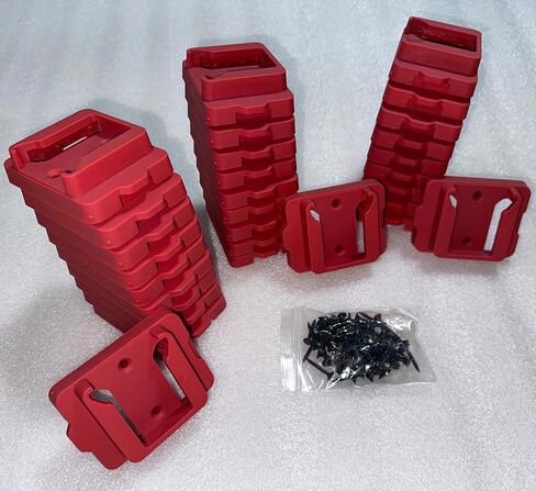 Battery Holder for Milwaukee M18 Battery,Wall Mount M18 Battery Holder for Shelf Work Van Toolbox Red, Milwaukee Battery Holder(30, Red) in Saudi Arabia